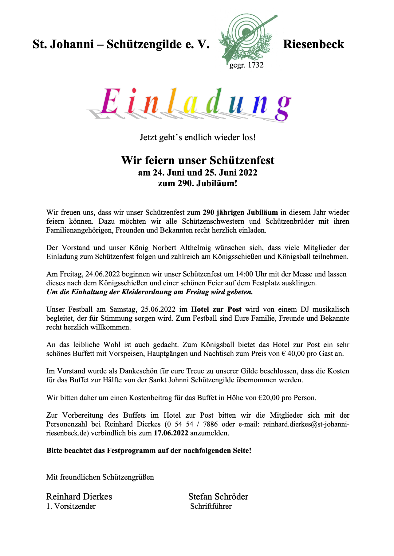 Wir feiern unser Schützenfest